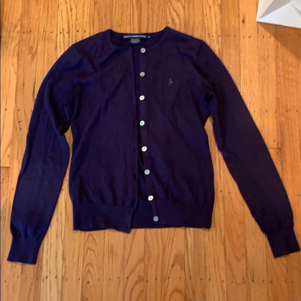 Ralph Lauren Sport cotton navy button down sweater